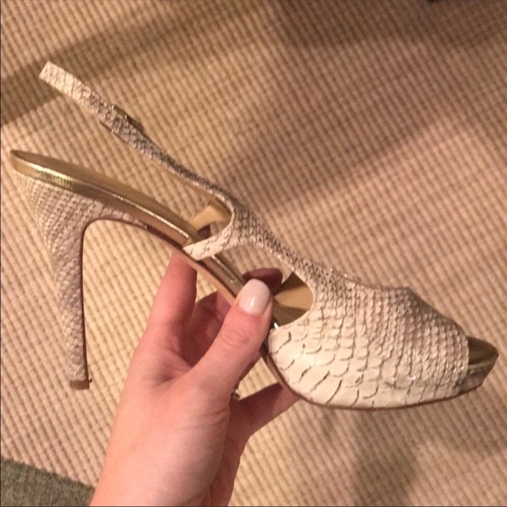 Kate Spade, Python Print, Leather Sling Back Heels - image 6